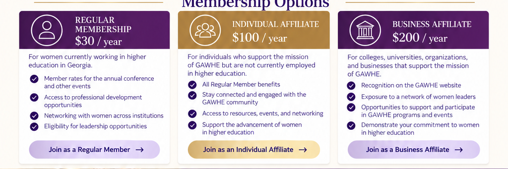GAWHE Membership Options